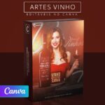Pack 30 Artes editáveis no canva - Vinho +Stories