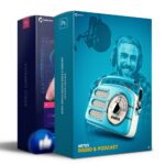 Pack 135 Artes editáveis rádio e podcast - Photoshop psd