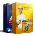 Pack 130 Artes editáveis material de construção Photoshop +legendas