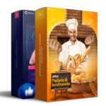 Pack 360 artes editáveis padaria e lanchonete Photoshop psd