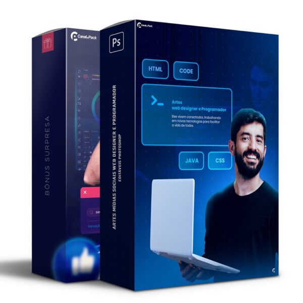 Pack 40 Artes editáveis web designer e programador - Photoshop psd