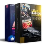 Pack 50 Artes editáveis lava rápido e estética automotiva Photoshop+legendas