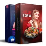 Pack 50 Artes editáveis sushi Photoshop +legendas