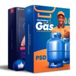 Pack 170 artes editáveis distribuidora de gás e água Photoshop