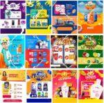 Pack 390 Artes editáveis encarte, cartaz, panfleto  - Photoshop Psd - Imagem 2
