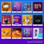 Pack 135 Artes editáveis rádio e podcast - Photoshop psd - Imagem 9