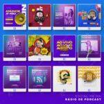Pack 135 Artes editáveis rádio e podcast - Photoshop psd - Imagem 8