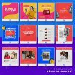 Pack 135 Artes editáveis rádio e podcast - Photoshop psd - Imagem 4