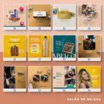 Pack 140 Artes editáveis salão de beleza - Photoshop psd - Imagem 9