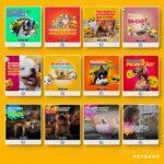 Pack 125 Artes editáveis pet shop Photoshop+Legendas - Imagem 4