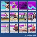 Pack 130 Artes editáveis studio de yoga Photoshop +Legendas - Imagem 10