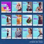 Pack 130 Artes editáveis studio de yoga Photoshop +Legendas - Imagem 3