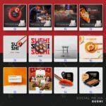 Pack 280 Artes editáveis sushi, comida japonesa Photoshop psd - Imagem 5