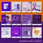 Pack 170 Artes editáveis fevereiro roxo e laranja - Photoshop Psd - Imagem 10