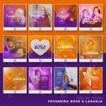 Pack 170 Artes editáveis fevereiro roxo e laranja - Photoshop Psd - Imagem 3