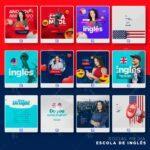 Pack 50 artes editáveis escola de inglês - Photoshop psd - Imagem 6