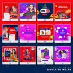 Pack 50 artes editáveis escola de inglês - Photoshop psd - Imagem 3