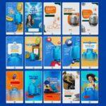Pack 170 artes editáveis distribuidora de gás e água Photoshop - Imagem 3