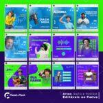 Pack 16 Artes editáveis no canva - Rádio e Podcast +Stories - Imagem 2