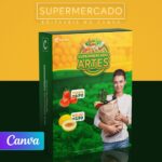 Pack 200 Artes editáveis no canva - Supermercado +Legendas
