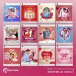 Pack 50 Artes editáveis no canva - Dia dos Namorados +Stories - Imagem 3