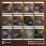 Pack 130 Artes editáveis no canva - Barbearia +Stories - Imagem 2