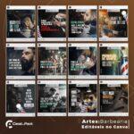 Pack 130 Artes editáveis no canva - Barbearia +Stories - Imagem 10