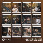 Pack 130 Artes editáveis no canva - Barbearia +Stories - Imagem 16