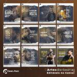 Pack 130 Artes editáveis no canva - Barbearia +Stories - Imagem 13