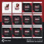 Pack 200 Artes editáveis no canva - Black Friday + Legendas - Imagem 8
