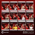 Pack 200 Artes editáveis no canva - Sushi +Legendas - Imagem 2