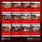 Pack 200 Artes editáveis no canva - Sushi +Legendas - Imagem 3