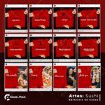 Pack 200 Artes editáveis no canva - Sushi +Legendas - Imagem 6