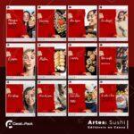 Pack 200 Artes editáveis no canva - Sushi +Legendas - Imagem 5