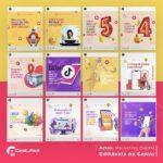 Pack 40 Artes editáveis no canva - Marketing Digital +Stories - Imagem 2