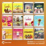 Pack 50 Artes editáveis no canva - Sorveteria +Stories - Imagem 5