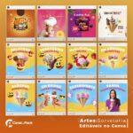 Pack 50 Artes editáveis no canva - Sorveteria +Stories - Imagem 4