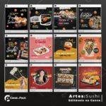 Pack 80 Artes editáveis no canva - Sushi +Stories - Imagem 8