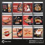 Pack 80 Artes editáveis no canva - Sushi +Stories - Imagem 2
