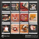 Pack 80 Artes editáveis no canva - Sushi +Stories - Imagem 4