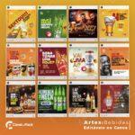 Pack 90 Artes editáveis no canva - Bebidas +Stories - Imagem 10