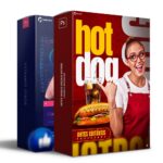 Pack 75 Artes editáveis hotdog  - Photoshop psd