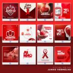 Pack 110 Artes editáveis - Junho Vermelho Photoshop PSD - Imagem 9
