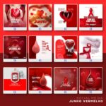 Pack 110 Artes editáveis - Junho Vermelho Photoshop PSD - Imagem 8