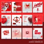Pack 110 Artes editáveis - Junho Vermelho Photoshop PSD - Imagem 7