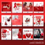Pack 110 Artes editáveis - Junho Vermelho Photoshop PSD - Imagem 4