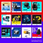 Pack 320 Artes editáveis informática Photoshop Psd - Imagem 7