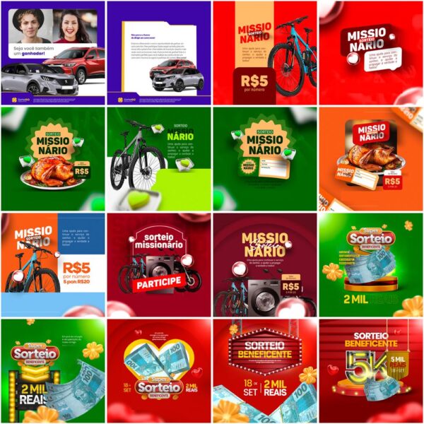 Pack 40 Artes editáveis photoshop - Sorteio - Canal dos Pack