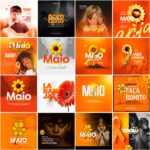 Pack 65 Artes editáveis photoshop -  Maio laranja - Imagem 2