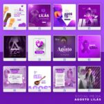 Pack 70 Artes editáveis Photoshop - Agosto Lilás - Imagem 7